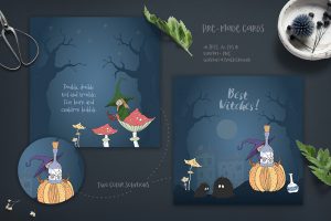 Handdrawn Cute Halloween Design Collection